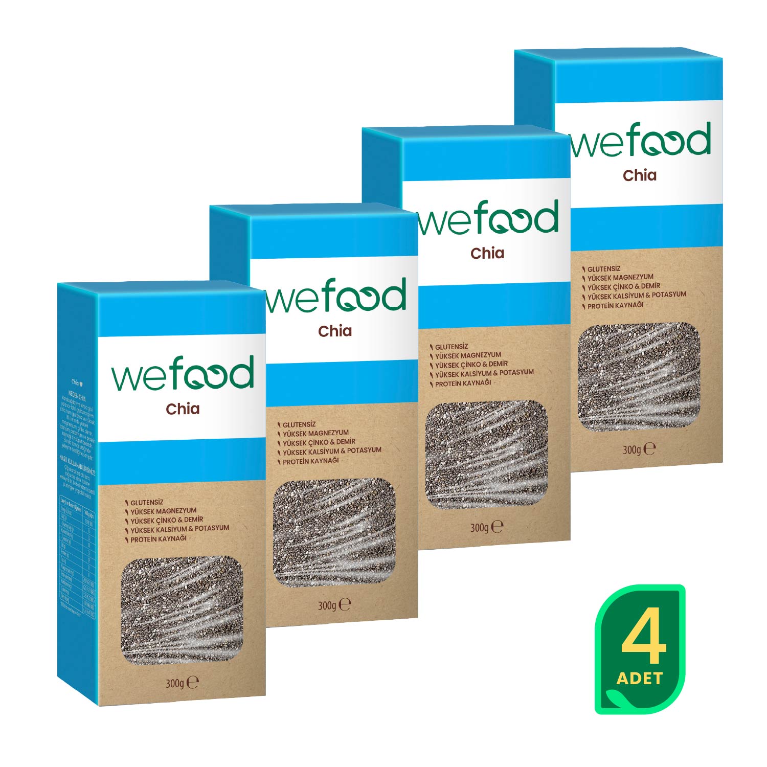 Wefood Siyah Chia 300 gr 4'lü